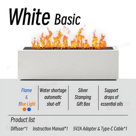 

2024 For Diffuser Air Humidifier Ultrasonic Cool Mist Maker Fogger Led Essential Oil Lamp Realistic Fire Difusor