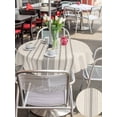 thumbnail image 6 of Outdoor Tablecloth with Umbrella Hole Zipper Grey Striped Round Tablecloth 54" Waterproof Outside Table Cloth Beige Geometric Modern Minimalist Patio Table Cover Tablecloths for Picnic Party, 6 of 8