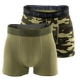 thumbnail image 1 of TOP GUN Men's Boxer Shorts - Ropa interior, Calzoncillos de algodón elástico, Paquete de 2 Verde S (Small), 1 of 5