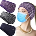 thumbnail image 1 of 3 Piezas Uso de protección para los oídos y correa para la frente Diadema con botones Diadema térmica Diadema calentadora de oídos Diademas de invierno Diadema de lana, 1 of 5