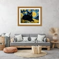thumbnail image 3 of Stephen Chambers 32x25 Gold Ornate Wood Framed With Double Matting Wall Art Titled - Black Cat 1, 3 of 6