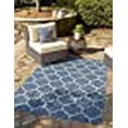 thumbnail image 3 of Unique Loom Trellis Collection Casual Moroccan Lattice Transitional Indoor and Outdoor Flatweave Area Rug, 7' x 10', Navy Blue/Gray, 3 of 10