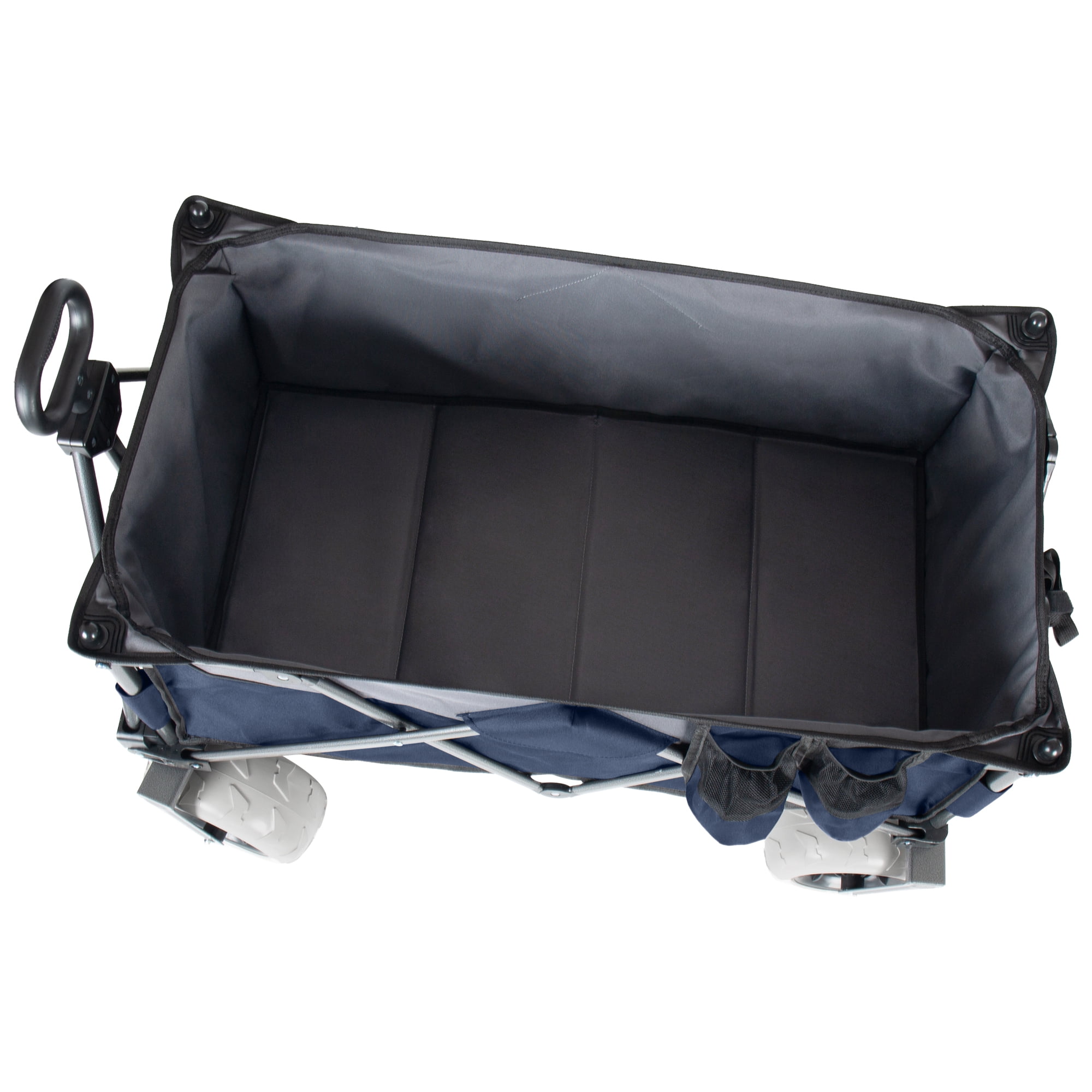 Foldable Utility Wagon with Removable Awning Canopy, 9"×4" All-Terrain Balloon Wheels, 480LBS 120L Heavy Duty Beach Cart Adjustable Handle for Camping Shopping