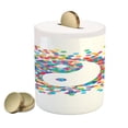 thumbnail image 1 of Ying Yang Piggy Bank, Rainbow Color Effect Graphic Design on Ying Yang Sign Themed Peace, Ceramic Coin Bank Money Box for Cash Saving, 3.6" X 3.2", Multicolor, by Ambesonne, 1 of 4
