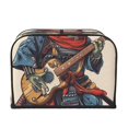 thumbnail image 2 of Xecao Samurai Frog Guitar Print 4 Slice Toaster Cover with Pockets, Small Appliance Cover, Dust and Fingerprint Protection, Machine Washable, 2 of 7