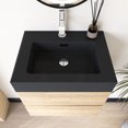thumbnail image 4 of 24" Wall Mounted Floating Bathroom Vanity in Oak with Black Quartz Sink, 4 of 12