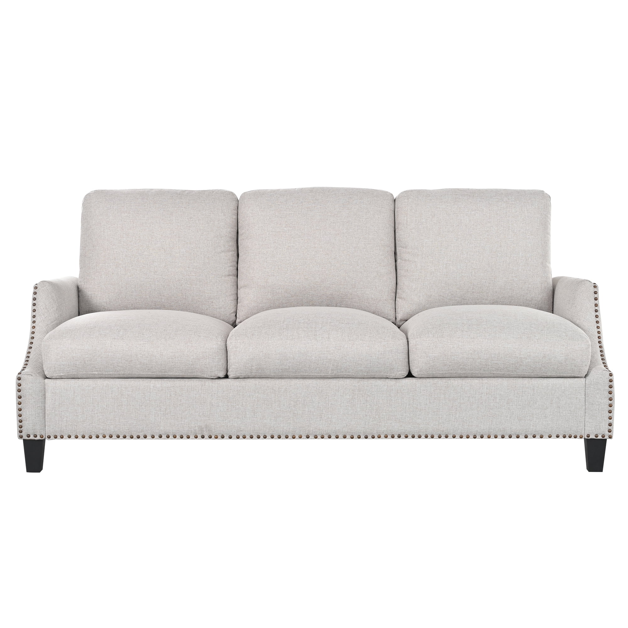 Aukfa 3 Piece Living Room Sofa Set, Modern Upholstered Sectional Couch with 3 Seater Sofa, Loveseat and Armchair, Furniture Set, Beige