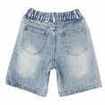 thumbnail image 3 of ZHANGDER Girls Jean Shorts Baggy Wide Leg Washed Denim Shorts Trendy Y2k Vintage Bermuda Jorts, Blue 7-8 Years, 3 of 6