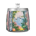 thumbnail image 7 of Yayeee Ashtray with Lid for Cigarette Smokeless Stainless Steel Home Ash Holder, Floral Seaside, 7 of 7