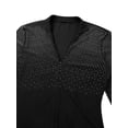 thumbnail image 5 of TiaoBug Mens Latin Tango Rumba Dance Outfit Long Sleeve Shiny Rhinestones Leotard with Flared Pants Black XL, 5 of 7