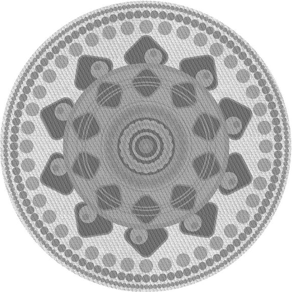 Ahgly Company Machine Washable Indoor Round Transitional Gray Area Rugs, 5' Round