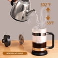 thumbnail image 4 of Cafetera de prensa francesa TBGENIUS, 600 ml, resistente al calor, 4 of 6