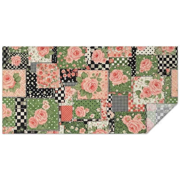 Pioneer Flower Floral Print Pattern Rectangle Tablecloth 60"x120", Waterproof Polyester Table Cloth, Wipeable Spillproof for Dining Camping Indoor Outdoor
