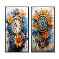 thumbnail image 2 of Designart "Sunset Hues Tangerine Blooms and Azure Plumage" Dream catcher Framed Wall Art Set Of 2 - Traditional Blue Framed Wall Art Set Of 2, 2 of 6