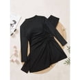 thumbnail image 4 of Women's Swimsuit 2 Piece Set Crew Neck Long Sleeve Drawstring Tops Long Pants Full Coverage Bathing Suit (XL, Black), 4 of 6