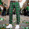 thumbnail image 2 of CONZONE St. Patrick's Day Mens Baggy Cargo Shorts Green Clover Graphic Buttons Cargo Pants for Men Lightweight Relaxed Fit Streetwear Workout Trousers With Pockets, 2 of 4