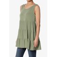 thumbnail image 3 of TheMoogan Women's PLUS S~3X Sleeveless Tiered Ruffle Babydoll TUNIC Cute Relaxed Tank Top, 3 of 6