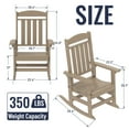 thumbnail image 6 of Patio Slat Rocking Chair, HDPE Plastic Weather Resistant Porch Rocker,Brown, 6 of 8