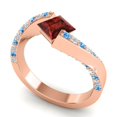 thumbnail image 2 of 1.20 Ct Natural Diamond Garnet & Blue Topaz Gemstone Sparkle Engagement Ring for Ladies Solid 14K Rose Gold Size 3.5 by Diamond-Capitals, 2 of 8