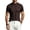 Coffee, variant on WAYUTE Mens Elegant Knit Ribbed Texture T Shirts Solid Color Slim Fit Neck Short Sleeve Elegant Business Base Shirt,3XL
