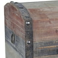 thumbnail image 3 of Household Essentials Large Wooden Storage Trunk, Weathered Wood with Paint Finish, Hinged Lid with Metal Accents, 3 of 4