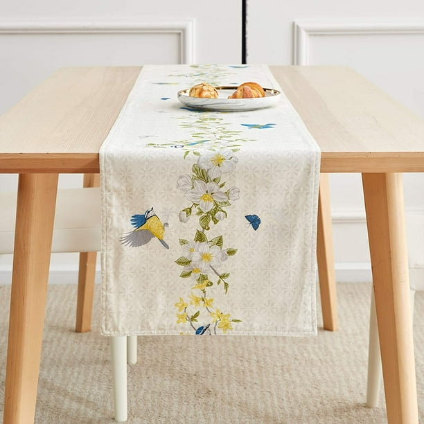 Table Runner 13x72 For Rectangle And Round Dining Coffee Double Layer Fl Cotton Fit Wedding Family Dinner Birthday Party Decoration Com Table Runner 13x72 For Rectangle And, Runner For Round Coffee Table