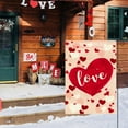 thumbnail image 4 of Aufmer 4 Pcs Valentine's Day Themed Reversible Garden Flag, Double Sided Outdoor Decor for Porch Patio, Holiday Welcome Banner for Yard Display, Seasonal Home Decoration with Linen Material, 4 of 6