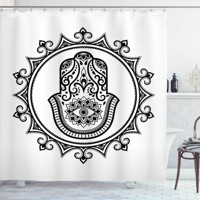 AILONEN Evil Eye Shower Curtain for Bathroom,Evil Bohemian Black Golden Print Bath Curtain,Turkish Boho Eye Decoration Waterproof,Eye Magic Witchcraft Curtain with 12 Plastic Hooks, 72 W x 72 H AILONEN Evil Eye Shower Curtain for Bathroom,Evil Bohemian Black Golden Print Bath Curtain,Turkish Boho Eye Decoration Waterproof,Eye Magic Witchcraft Curtain with 12 Plastic Hooks, 72 W x 72 H