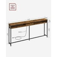 thumbnail image 3 of Narrow Console Table 70.9" with 2 Outlet and 2 USB Ports Sofa Table with Charging Station Long Entryway Table for Hallway Living Room Rustic Brown and Black, 3 of 8