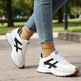 thumbnail image 7 of Knivor Lace Up Retro Fashion Sneakers for Women Color Block Low Top Casual Sneakers Non Slip Platform Sole Lightweight Flat Everyday Casual Shoes, 7 of 7