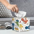 thumbnail image 5 of Goofa Dinosaur Tissue Box Cover PVC Leather Tissue Holder Square Facial Tissue Case Facial Paper Organizer Dispenser for Bathroom, Vanity Countertop, 5 of 8