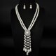 thumbnail image 1 of 1 Set Pearl Layered Necklace: Long Tassel Teardrop Choker Earring Set Baroque Faux Pearl Necklace Costume Statement Jewelry For Women Birthday, 1 of 3