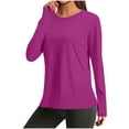 thumbnail image 4 of Ahabrexf V Neck 3/4 Sleeve Tops for Women Sun Protection Athletic Blouses 95%Polyester 5%Spandex, 4 of 6