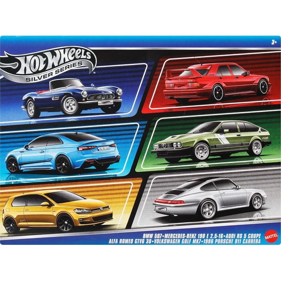 Hot Wheels 1:64 Scale Die-Cast Toy Cars, 6-Pack European Vehicles