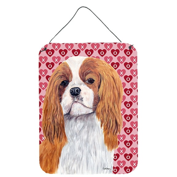Carolines Treasures SC9245DS1216 Cavalier Spaniel Hearts Love and Valentines Day Portrait Wall or Door Hanging Prints