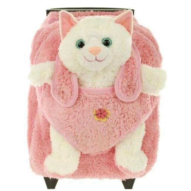 Pink Cat Childrens Safety Harness Backpack with Removable Plush Animal 