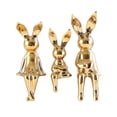 thumbnail image 4 of 3 uds estatuas de la familia de conejos figuritas figura de Animal escultura de para inauguración de la casa salpicadero de coche estanterías Dorado BLESIY Estatuilla Escultura, 4 of 8