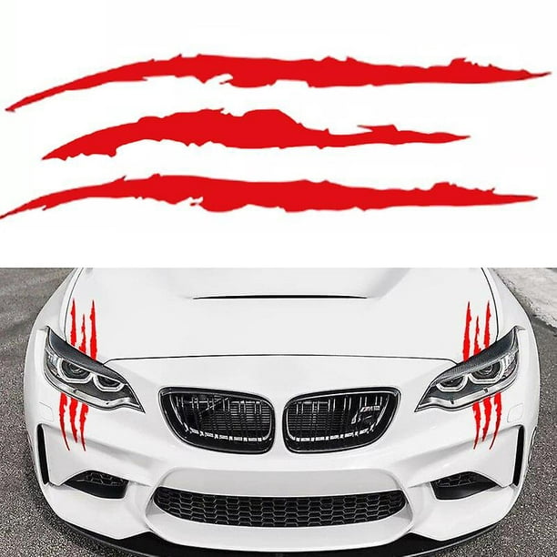 2pcs Car Stickers Reflective Monster Claw Marks Scratch Stripe