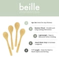 thumbnail image 2 of Beille 4pc Small Bamboo Wooden Spoons Kitchen Utensils Cooking Baking Supplies 7.5 Inches, 2 of 10