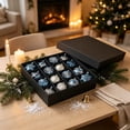 thumbnail image 4 of Honeplcked 24Pcs Blue Christmas Ball Ornaments Set, 2.36 Inch Assorted Shaped Shatterproof Christmas Decorations Tree Balls Hanging for Xmas Tree Wedding Party Holiday Decor, 4 of 6