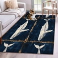 thumbnail image 2 of Area Rugs 2.7'x5' Ocean Blue Whale Washable Area Rugs Non-Slip Indoor Floor Mats Carpet for Living Room Bedroom Dining Room, 2 of 9