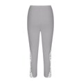 thumbnail image 5 of Stamzod Yoga Pants Women Capri Leggings Summer Solid Color Elastic Waist Lace Cropped Pants Casual Slim Fit Stretch Plus Size Capris for Women Gray M, 5 of 6