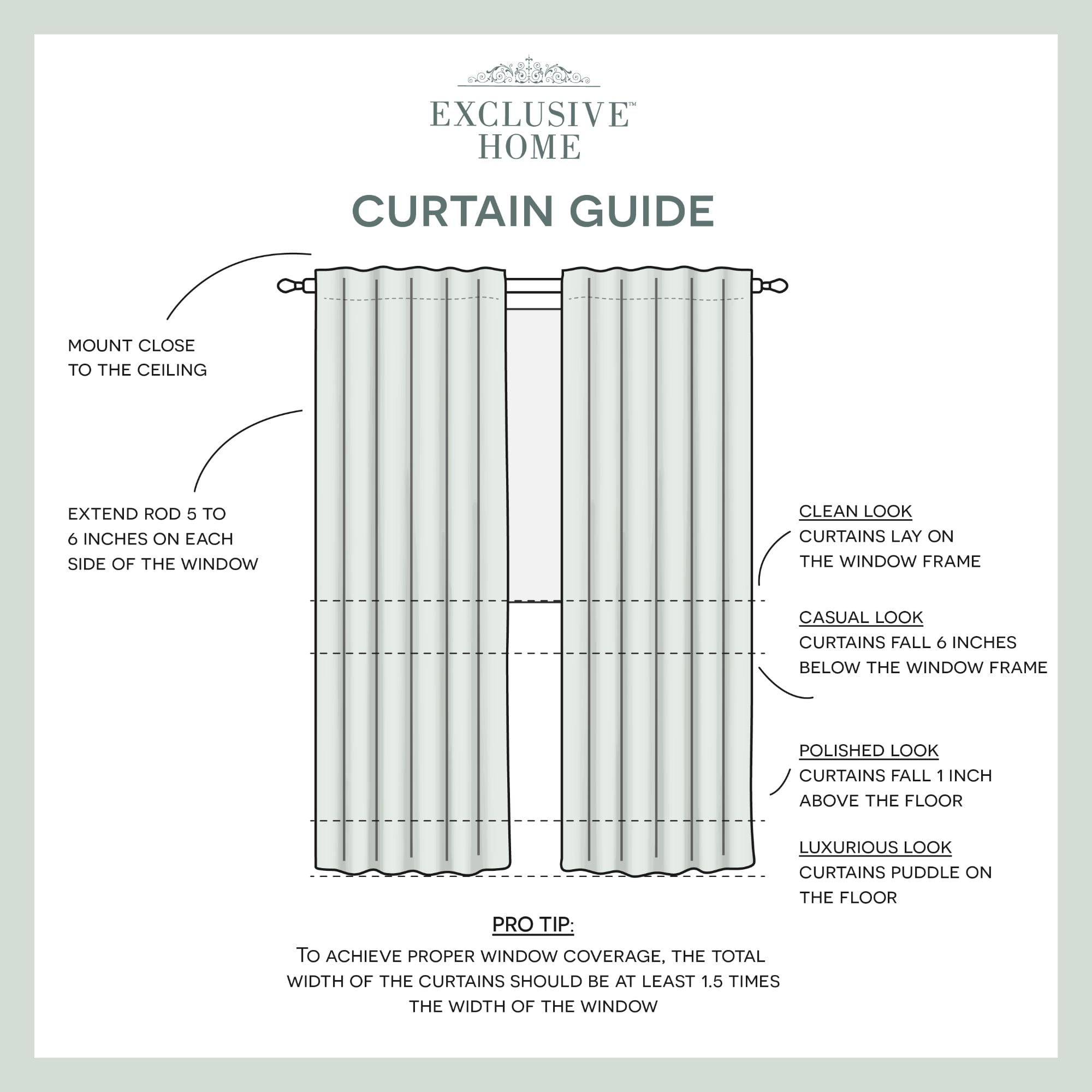 Exclusive Home Catarina Layered Solid Room Darkening Blackout and Sheer Hidden Tab/Rod Pocket Top Curtain Panel Pair, 52"x96", Winter, Set of 2
