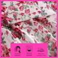 thumbnail image 3 of Betsey Johnson Vintage Floral Pink 100% Microfiber Queen Sheet Set, 3 of 7