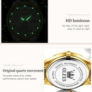 OLEVS Watches for Women Luxury Dress Quartz Analog Casual Gold Plated Stainless Steel Waterproof Luminous Date Fashion Ladies Wrist Watches Gifts Relojes para Mujer