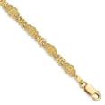 thumbnail image 5 of 14k Yellow Gold Flower with Scalloped Edge Link Bracelet, 5 of 7