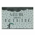 thumbnail image 1 of Motivation Cutting Board, Worrying Solves Nothing Man Walking in Stormy Rainy Day, Decorative Tempered Glass Cutting and Serving Board, in 3 Sizes, by Ambesonne, 1 of 2