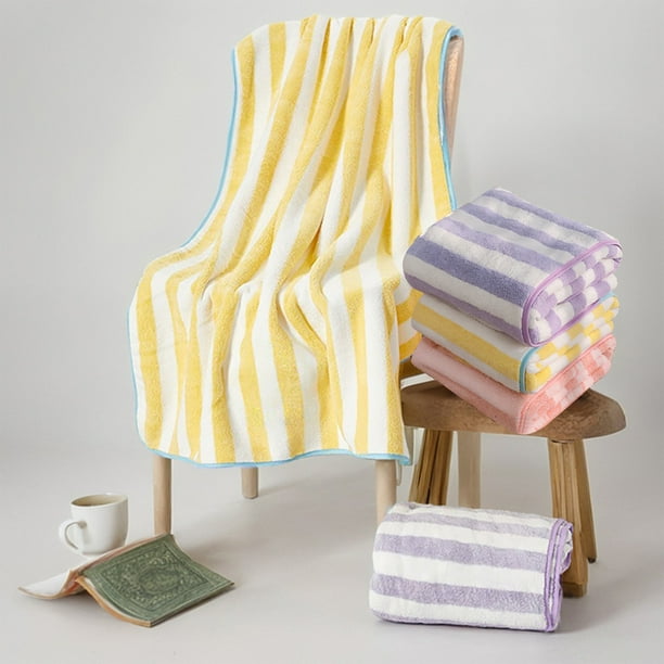 Set de toallas de baño sobredimensionadas - microfibra de terciopelo 70x140 cm, muy absorbente y de secado rápido para uso en spa, gimnasio y hotel - amarillo, rosa, morado