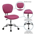 thumbnail image 6 of Flash Furniture Mid-Back Pink Mesh Padded Swivel Task Office Chair with Chrome Base, 6 of 13