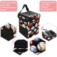 thumbnail image 2 of Baseball Mini Trash Can Car Garbage Can Trash Can for Car - Foldable, with Lid, Leak-Proof, Hanging Storage Bag, 2 of 6